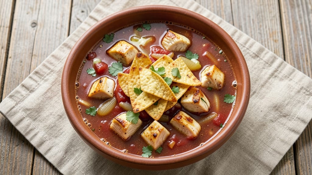 Authentic Chicken Enchilada Soup Recipe: Tortilla-Crusted Topping for Bold Mexican Flavor