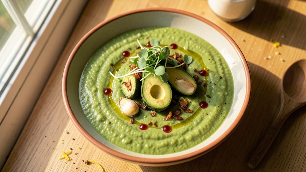 Avocado Cream Soup Recipe: Ultra-Smooth Blend With Toasted Garlic Kick