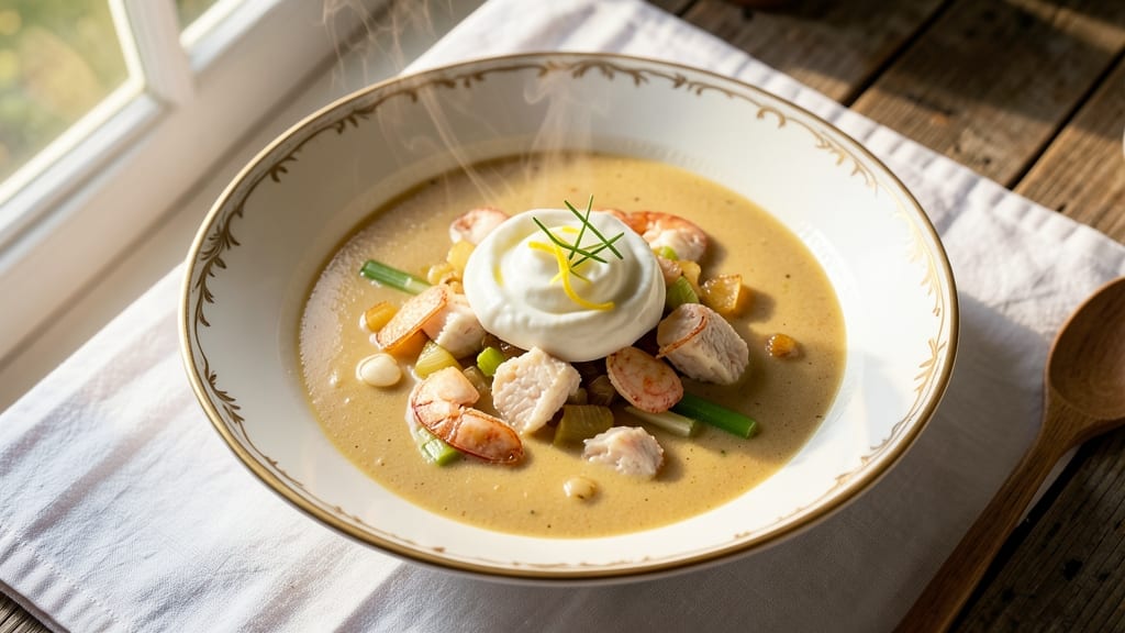 Award-Winning Cream of Crab Soup Recipe: Velvety Luxury With Crispy Celery Crowns
