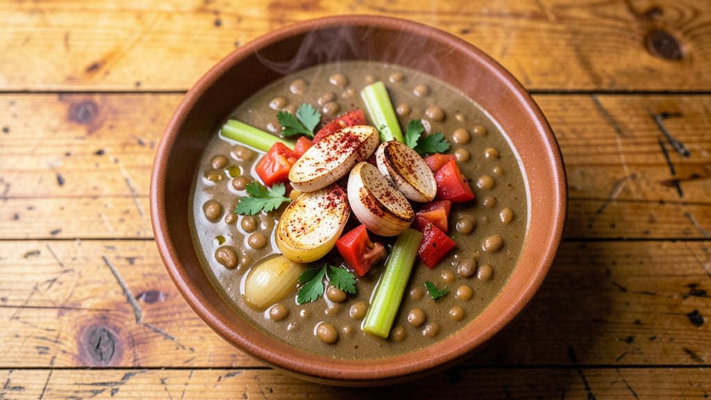 Best Lentil Soup Recipe UK: Earthy Spiced Simmer With Crispy Celery Crowns