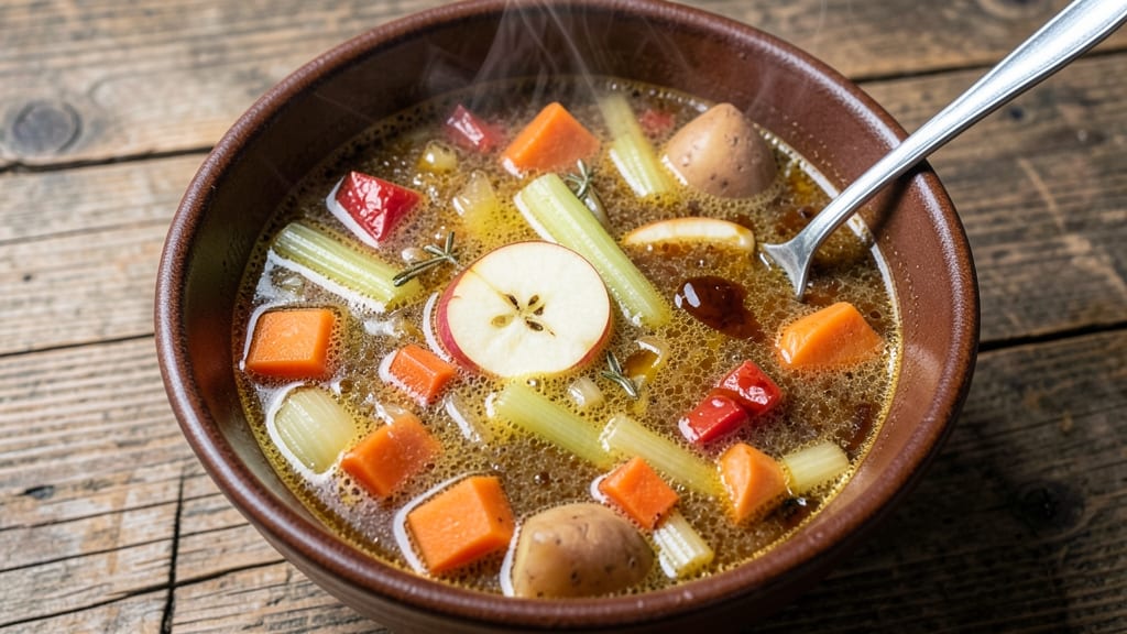 Apple Barn Restaurant Pigeon Forge Vegetable Soup Recipe: Celery Crown Crunch Over Smoky Apple-Cider Velout