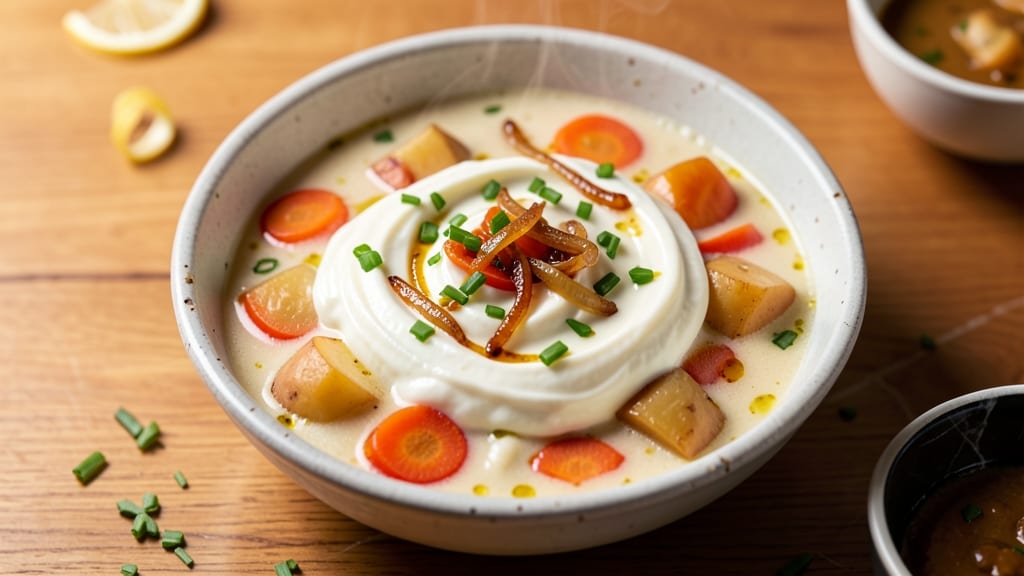 Baked Potato Soup Recipe No Bacon: Velvety Cream Cheese Base With Crispy Bread Crowns
