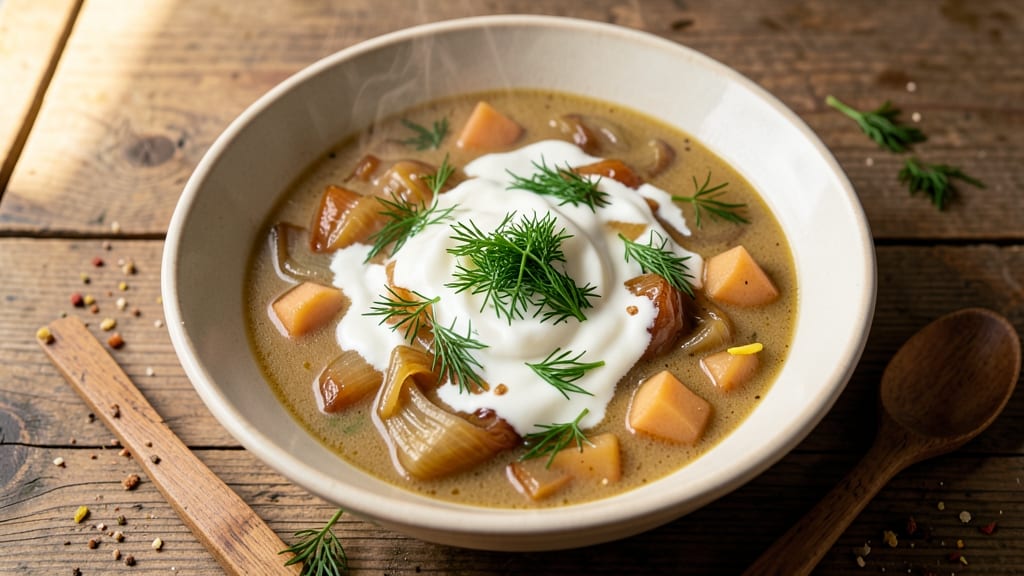 Alison Roman's Potato Leek Soup Recipe: Crispy Celery Crowns Over Dill-Infused Velout