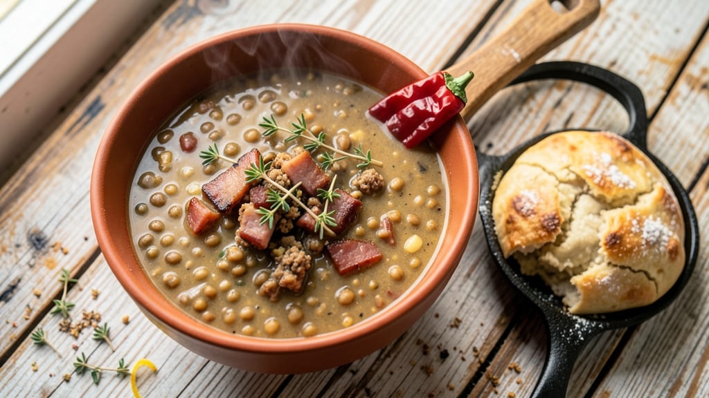 Bahamian Peas Soup and Dough Recipe: Spiced Dumplings in Smoky Coconut Broth