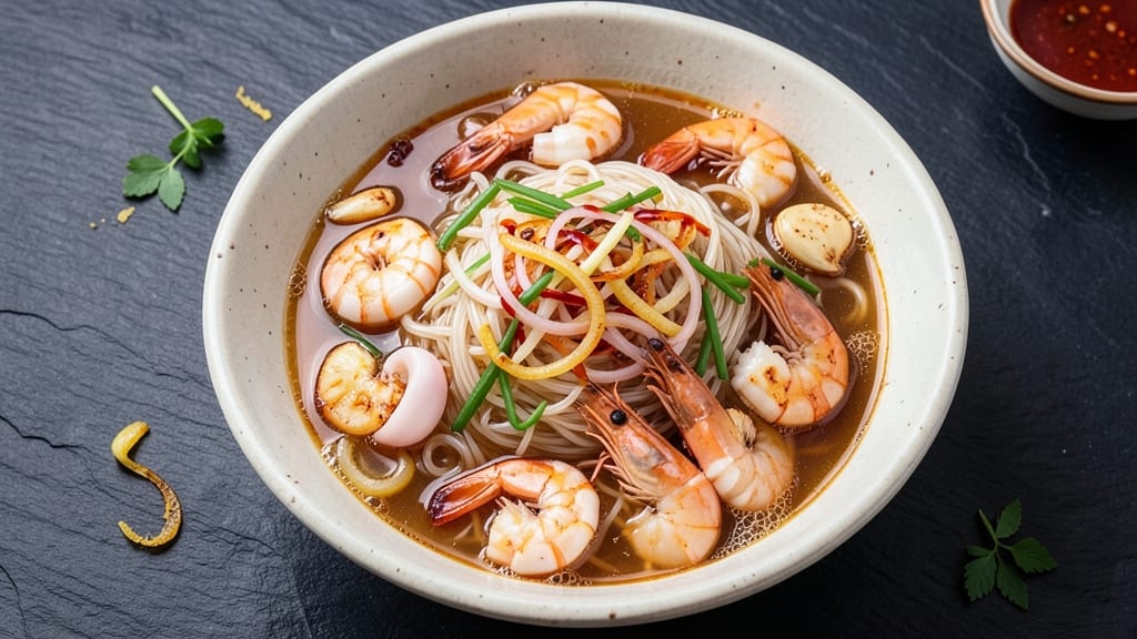Asian Seafood Noodle Soup Recipe: Umami-Packed Broth with Silky Rice Noodles