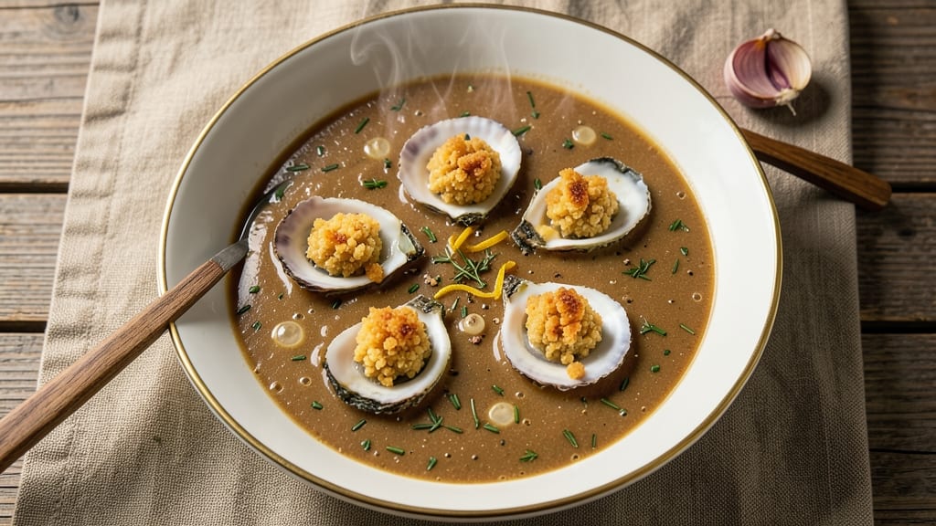 Acme Oyster Rockefeller Soup Recipe: Luxurious Seafood Velout With Crispy Bread Crowns