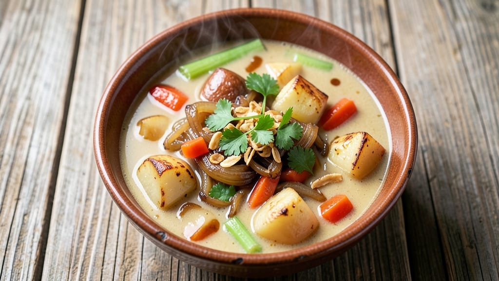 Applewood Farmhouse Vegetable Soup Recipe: Smoky Bacon Crunch Over Hearty Herb Broth