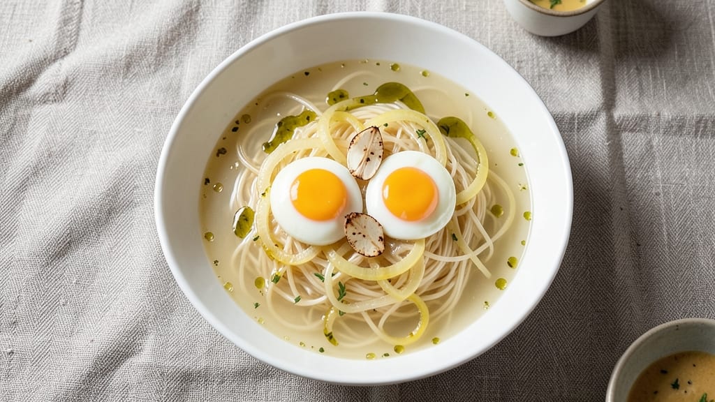 Angel Hair Pasta Soup Recipe: Silky Egg-Drop Swirls and Toasted Garlic Crunch