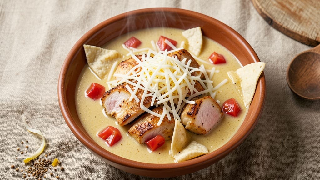 Applebee's Cheese Chicken Tortilla Soup Recipe: Crispy Tortilla Crowns Over Creamy Tomato Velout