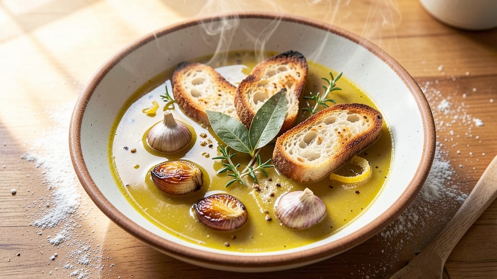 Bayona Garlic Soup Recipe: Slow-Simmered Umami with Garlic-Infused Bread Crust