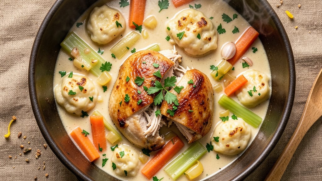 Best Chicken and Dumplings Soup Recipe Ever: Grandma-Style Crunch Over Creamy Broth