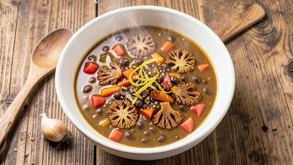 Aladdin Cafe Lentil Soup Recipe: Spiced Tomato Velout With Crispy Celery Crowns