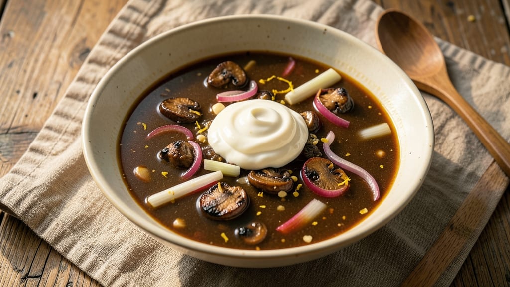 Beech Mushroom Soup Recipe: Earthy Umami Richness With Toasted Celery Crunch