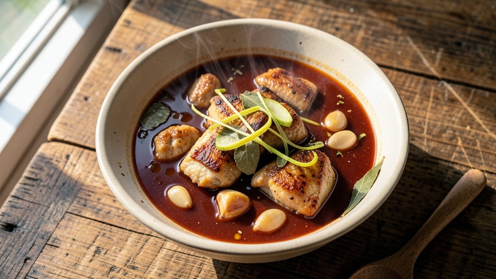 Filipino Adobo Soup Recipe: Tangy Vinegar-Braised Chicken with Crispy Garlic