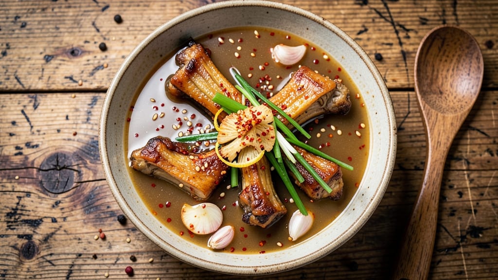 Bibigo Beef Bone Soup Recipe: Crispy Celery Crowns Over Deep Umami Broth