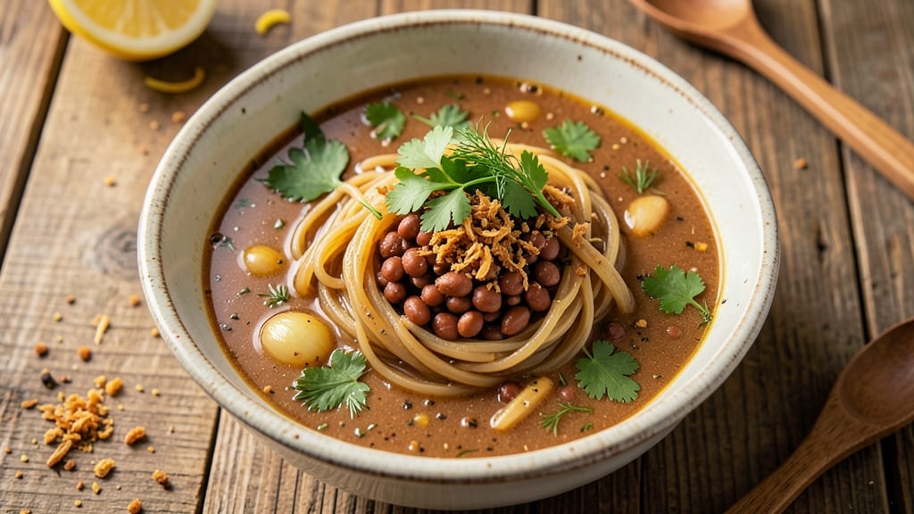 Ash Reshteh Soup Recipe: Persian Herb Crunch Over Silky Bean Broth