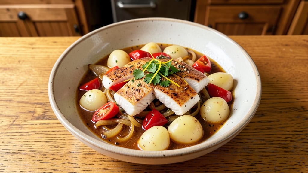 Benji's Basque Soup Recipe: Crispy Celery Crowns Over Smoky Tomato Velout
