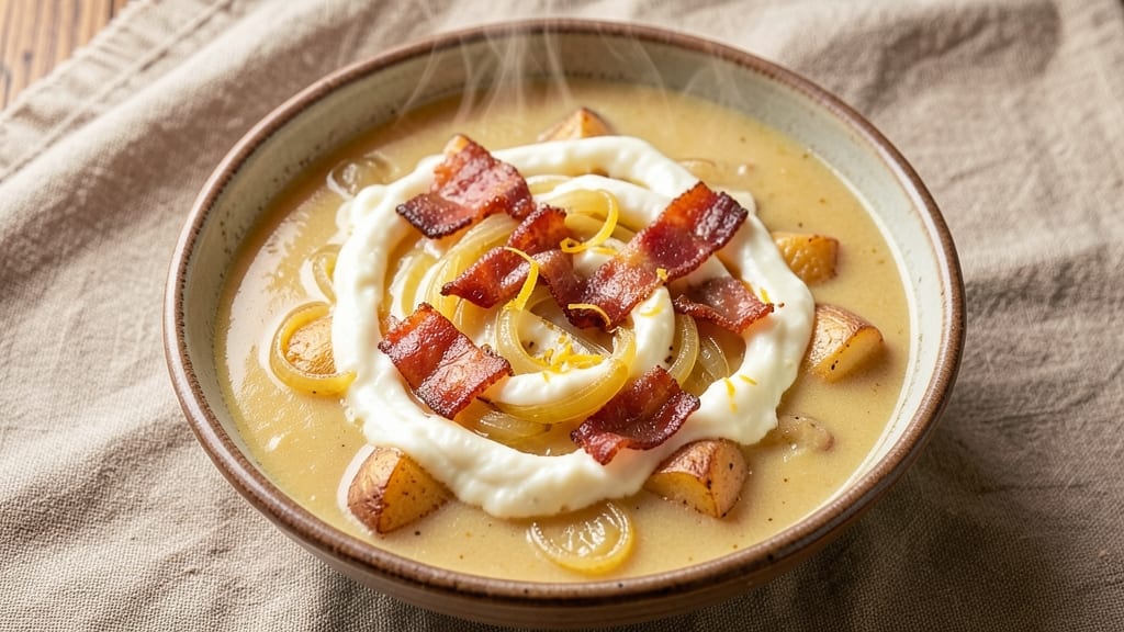 Allison's Baked Potato Soup Recipe: Velvety Cheese Fondue With Crispy Bacon Bits