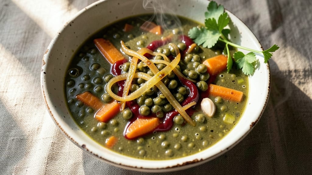 3 Lentil Soup Recipe: Earthy Umami Depth With Crispy Celery Topping